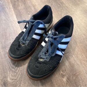 adidas TOP SALA black/white stripes sneakers Soccer Shoes lace’s orange logo 7.5